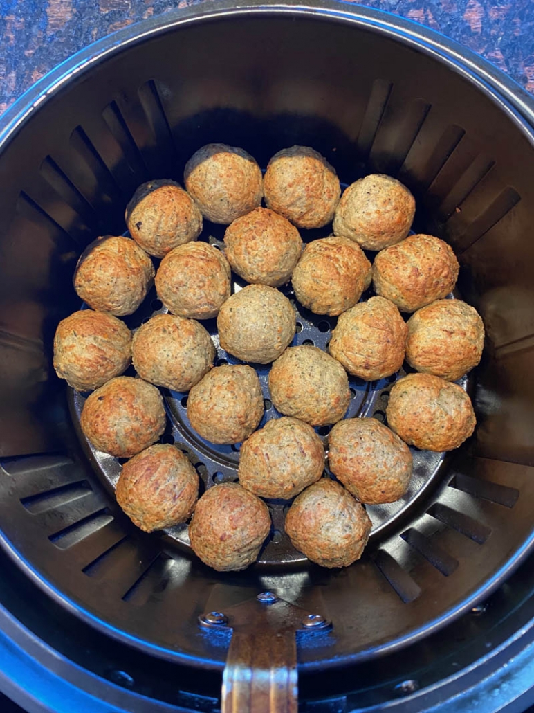cooked frozen meatballs in the air fryer 