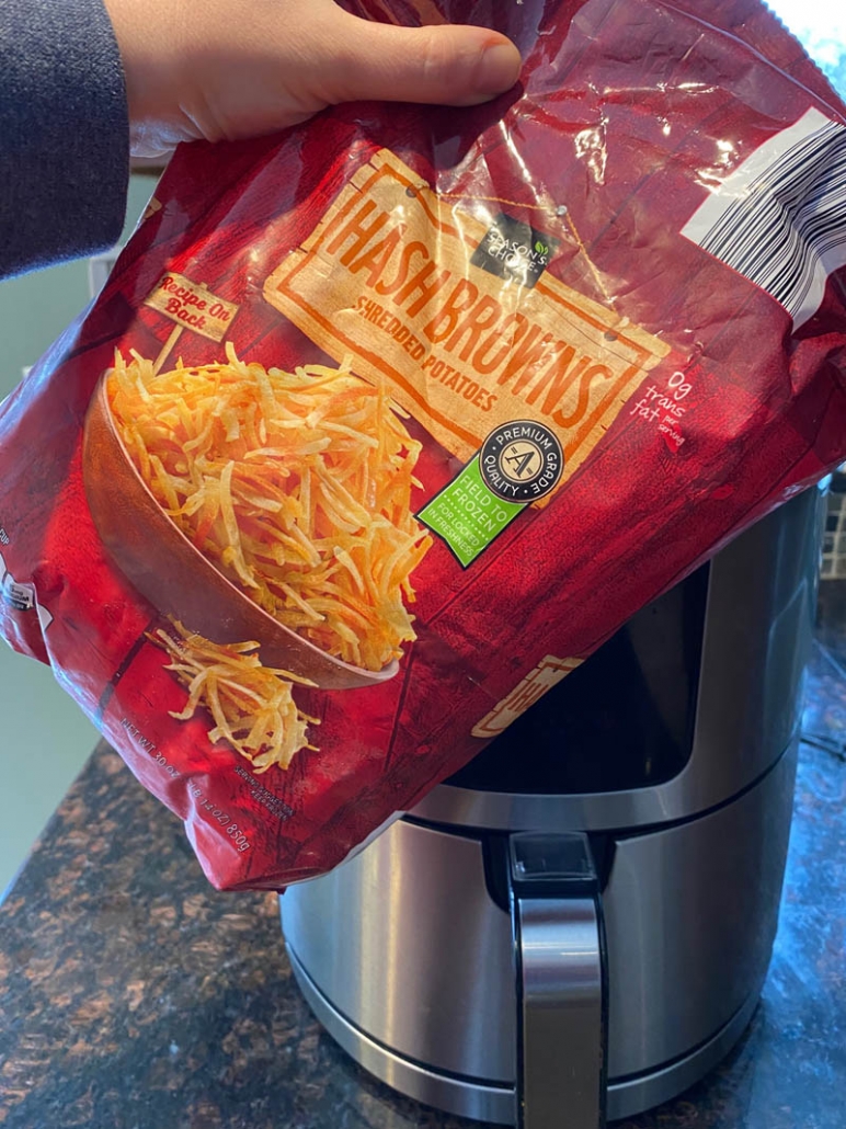 a bag of frozen hashbrowns 