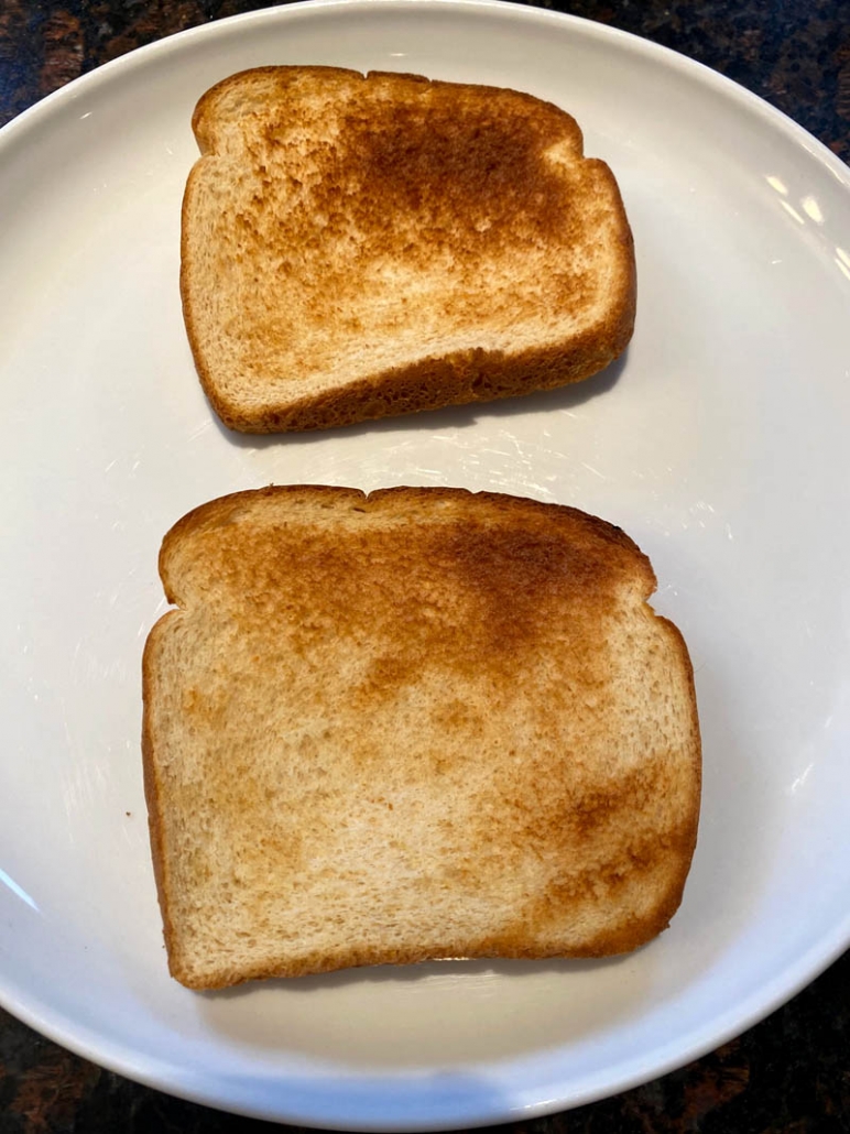 air fried toast on white plate 