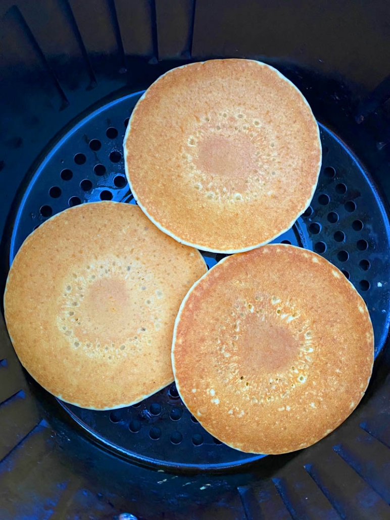 frozen eggo pancakes in the air fryer basket