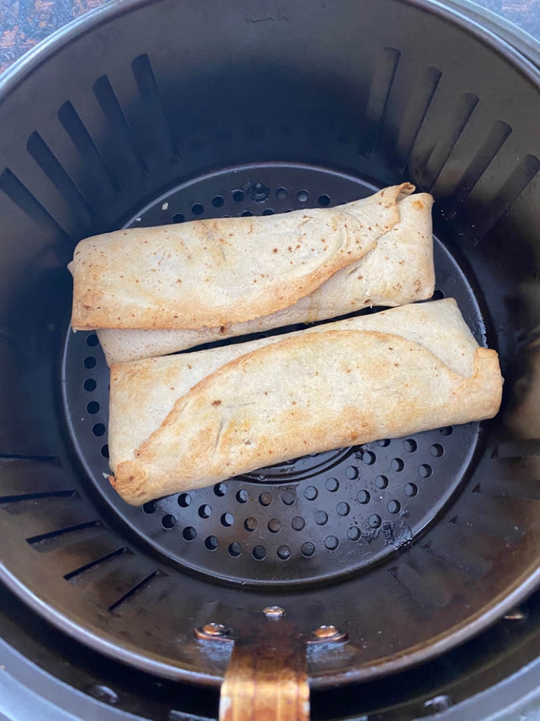 cooking two frozen burritos in air fryer 