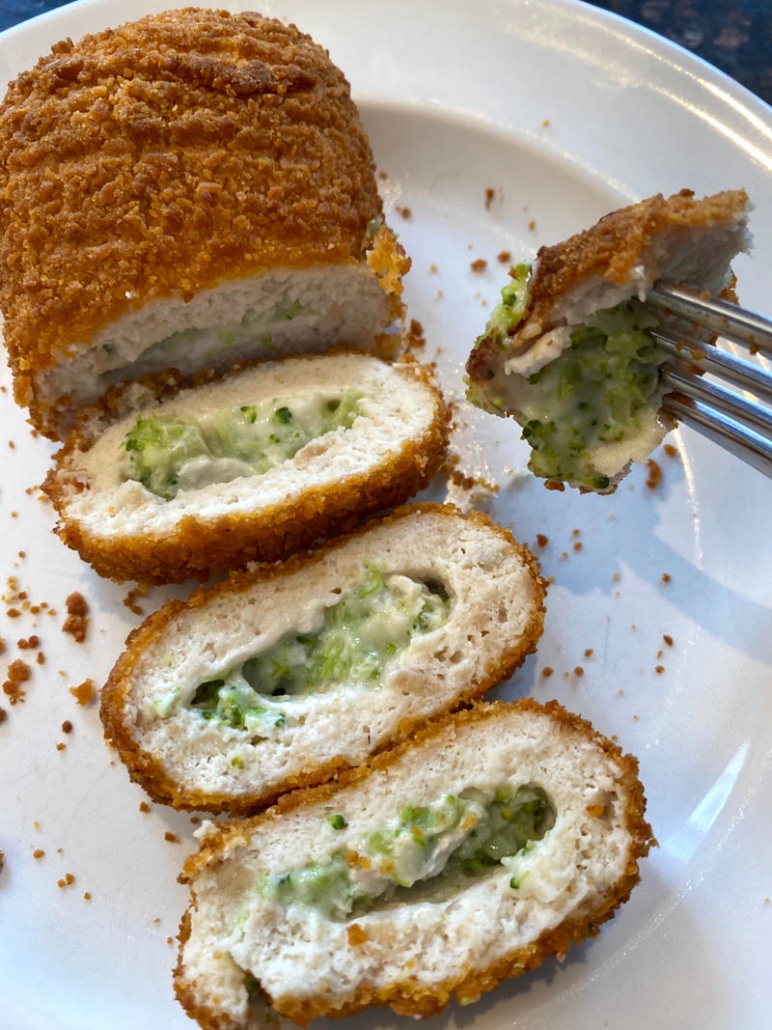 Air Fryer Frozen Stuffed Chicken Breast With Broccoli And Cheese Melanie Cooks