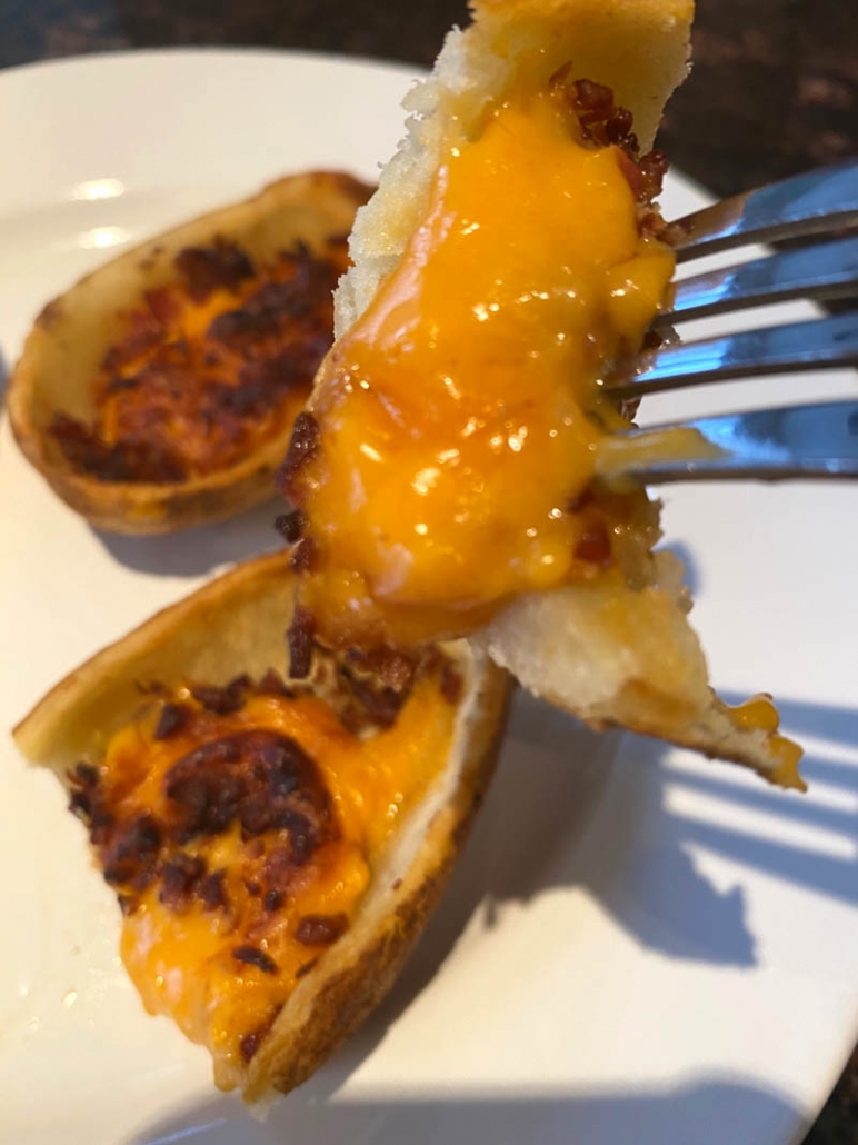 potato skins with cheese and bacon