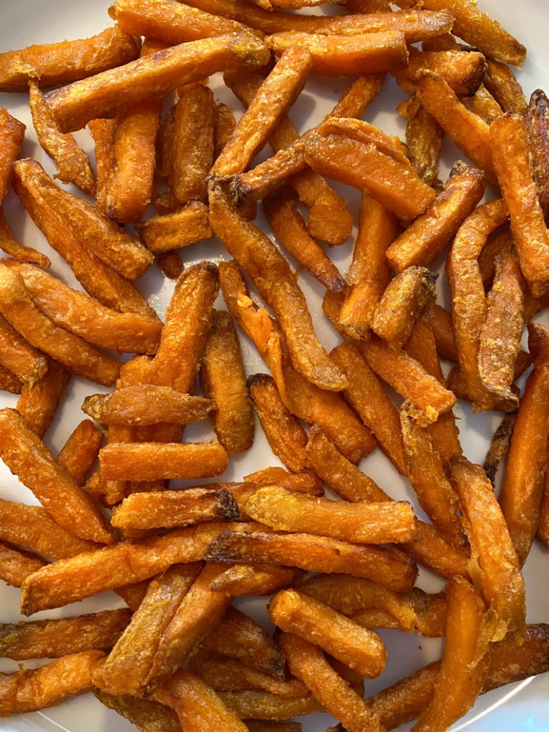 sweet potato fries on a plate 