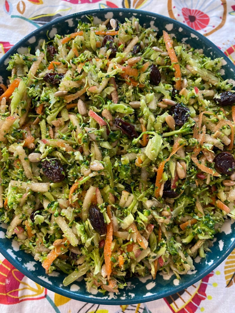 broccoli salad in bowl 