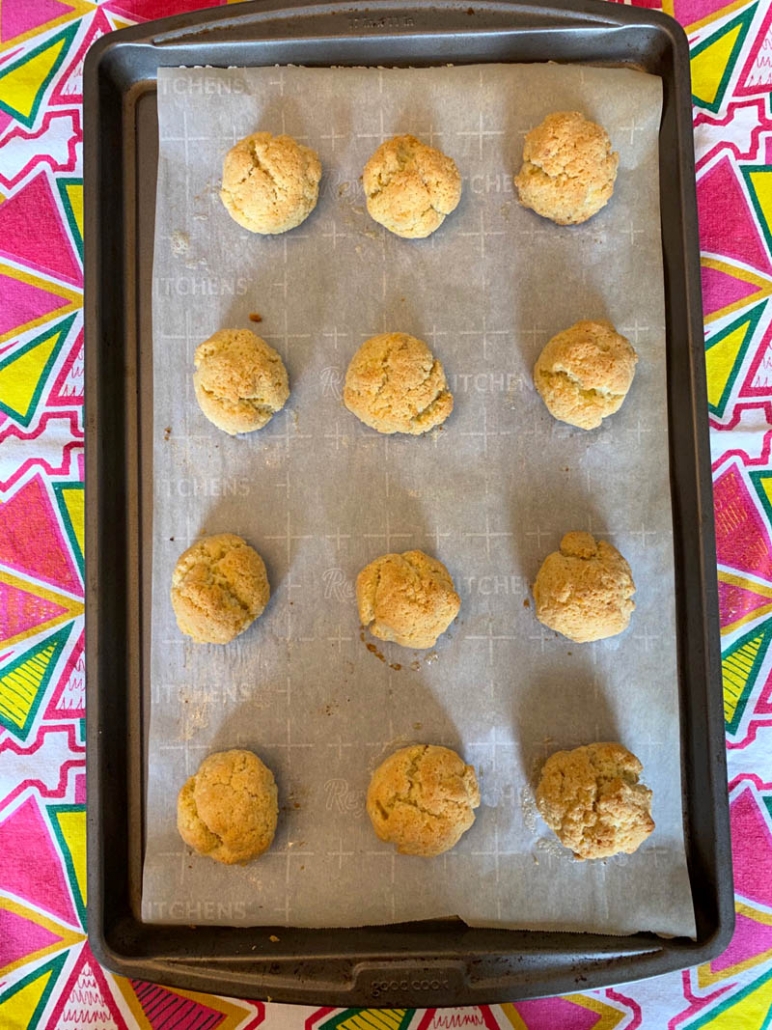 dairy free biscuits of a baking sheet 