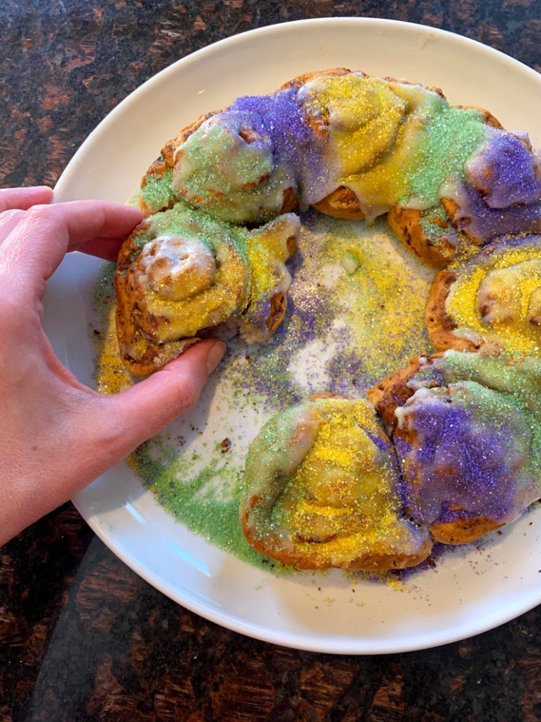 plate of king cake dessert