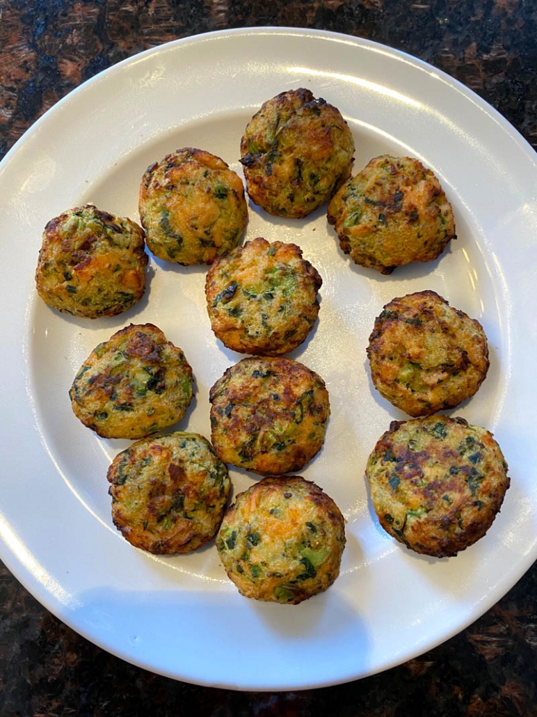salmon bites on a white plate 