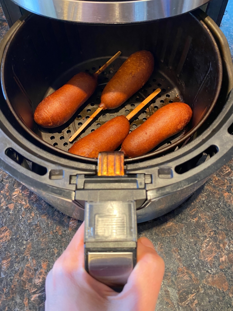 air fryer Jimmy Dean pancake and sausage corn dogs 