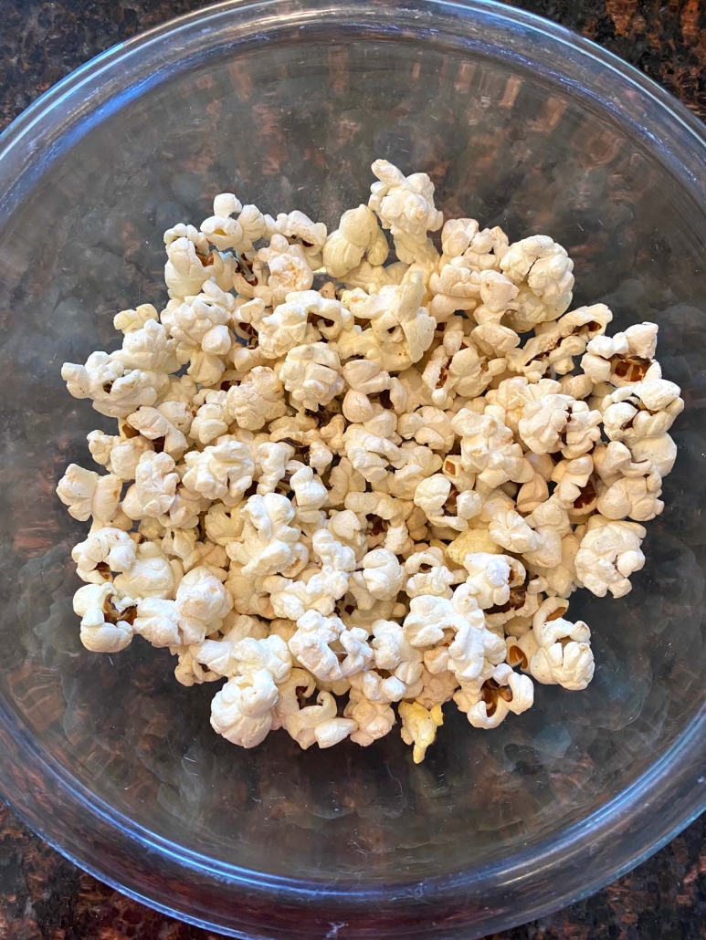 bowl of popped popcorn