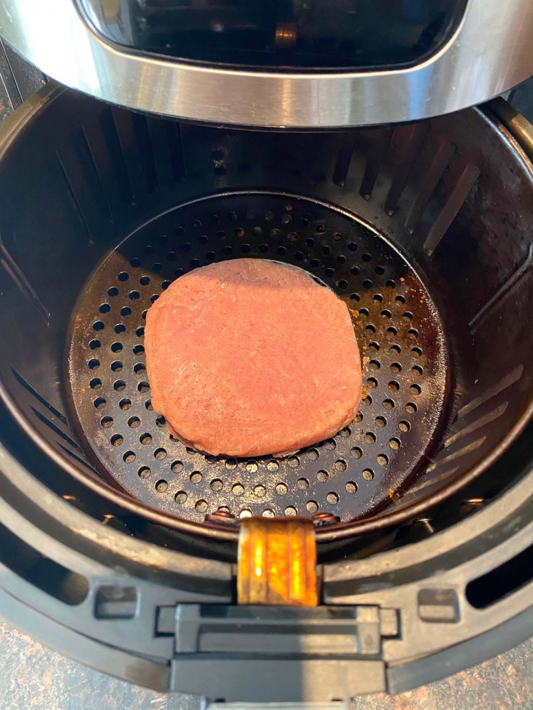 single turkey burger in the air fryer