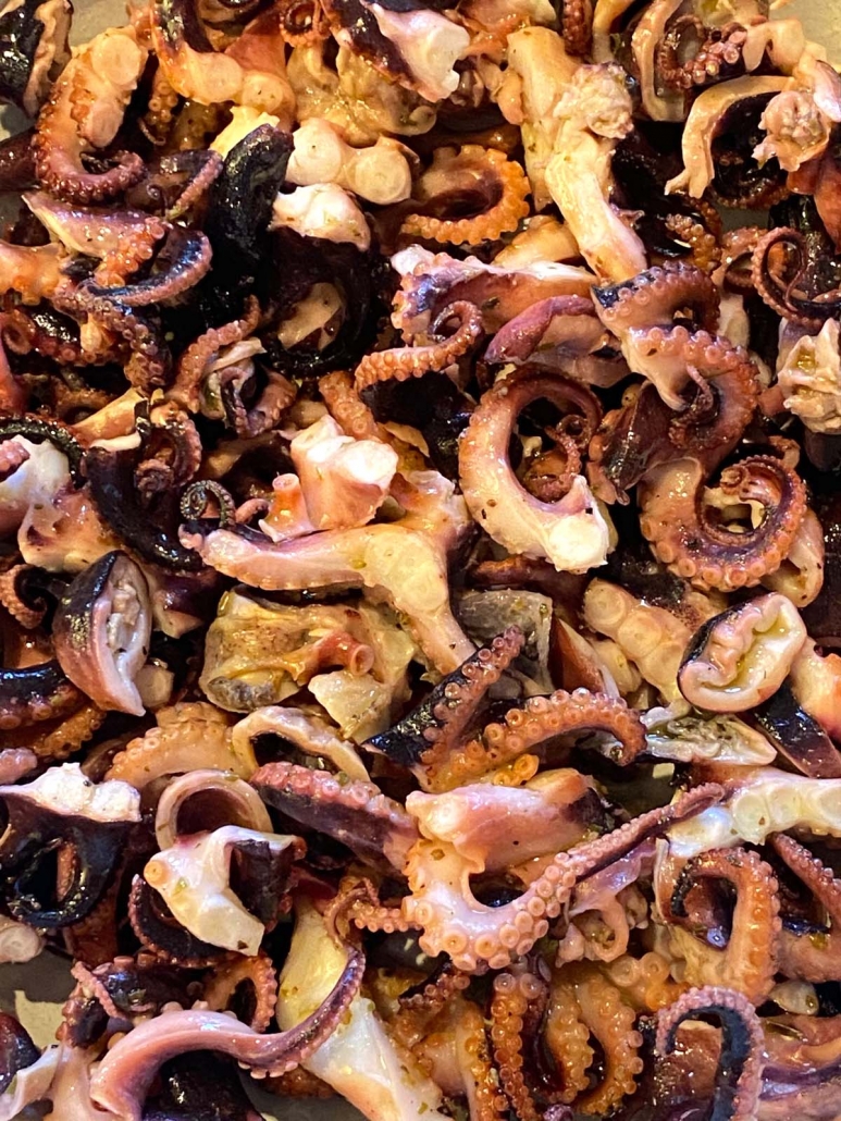 Close Up of Greek Grilled Octopus