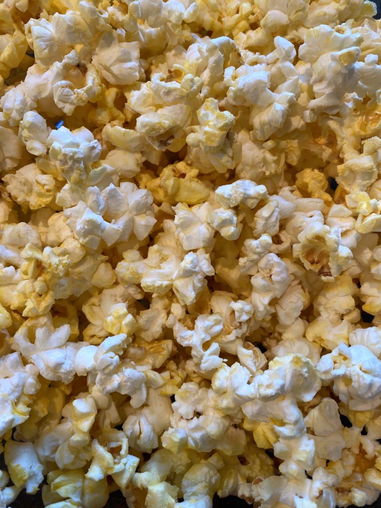 close up of popcorn