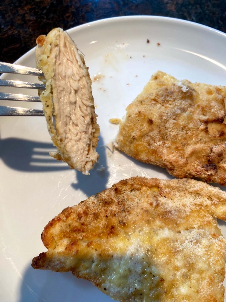 keto breaded chicken breast with almond flour and egg