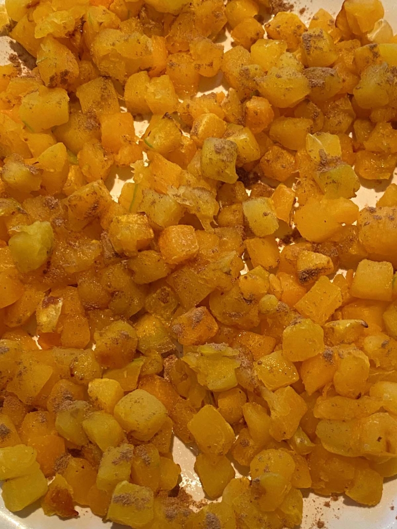 seasoned butternut squash cubes