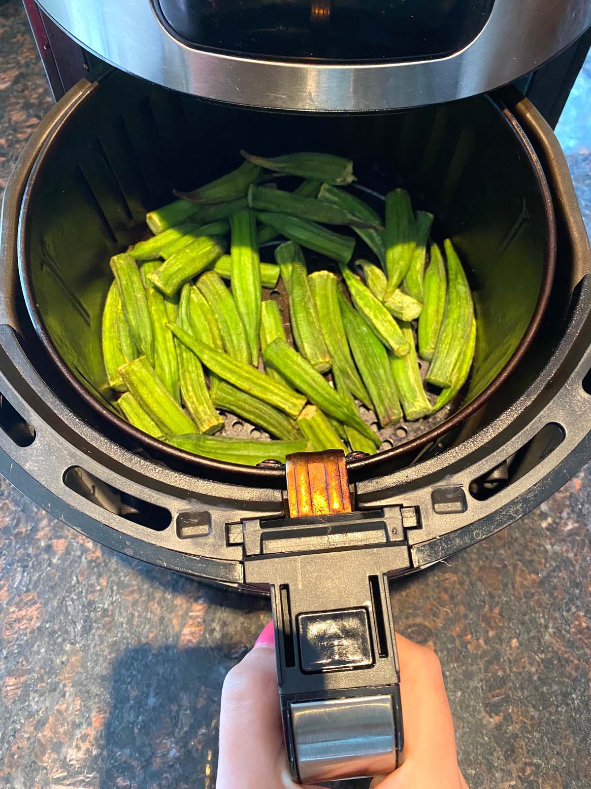 Frozen Okra In Air Fryer No Breading Healthy Recipe Melanie Cooks