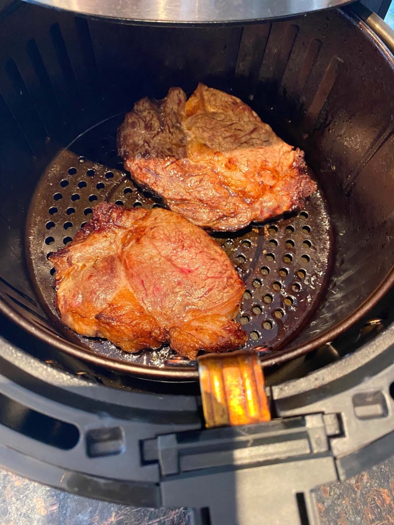 cooking ribeye steaks in the air fryer 