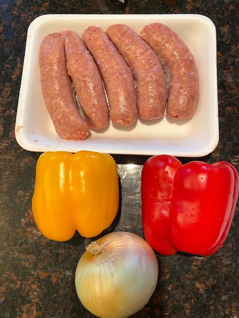 ingredients needed for sausage and peppers 