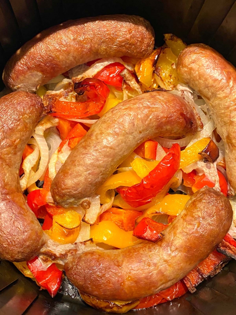 air fryer Italian sausage and peppers