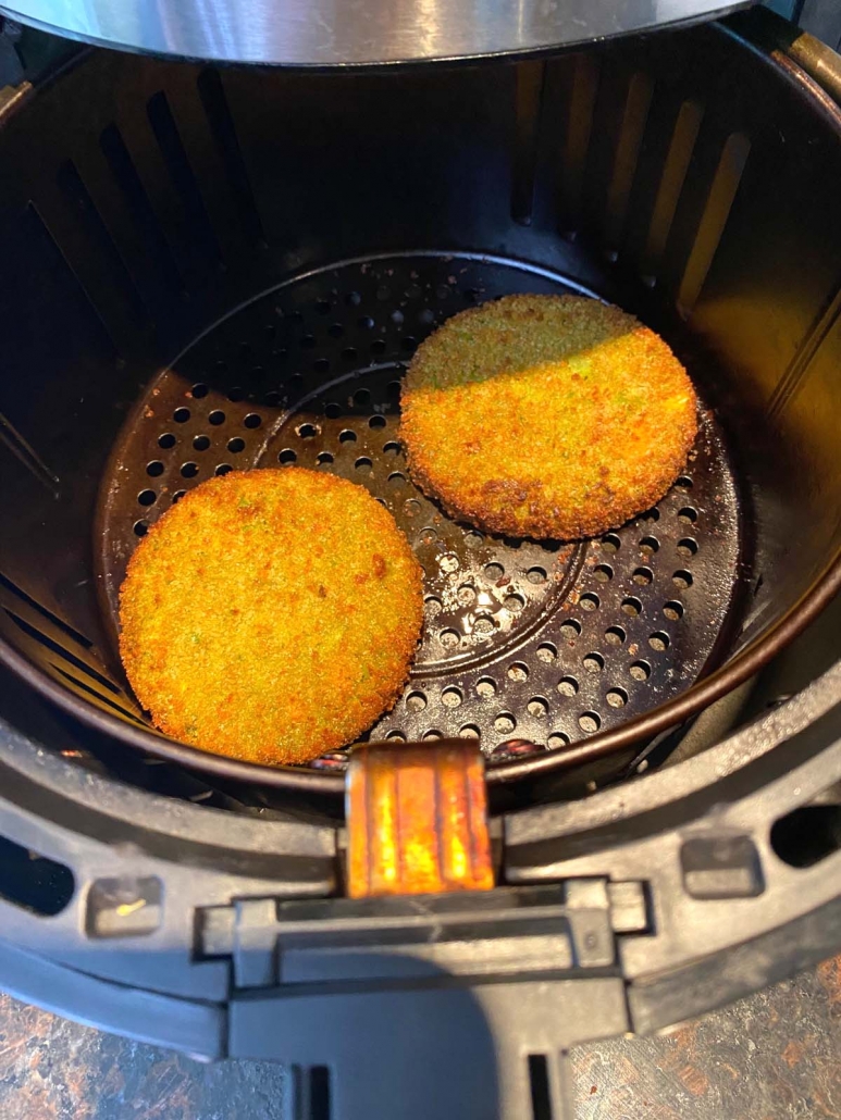 frozen veggie burgers in air fryer basket