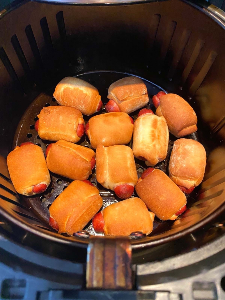 mini frozen bagel dogs in the air fryer