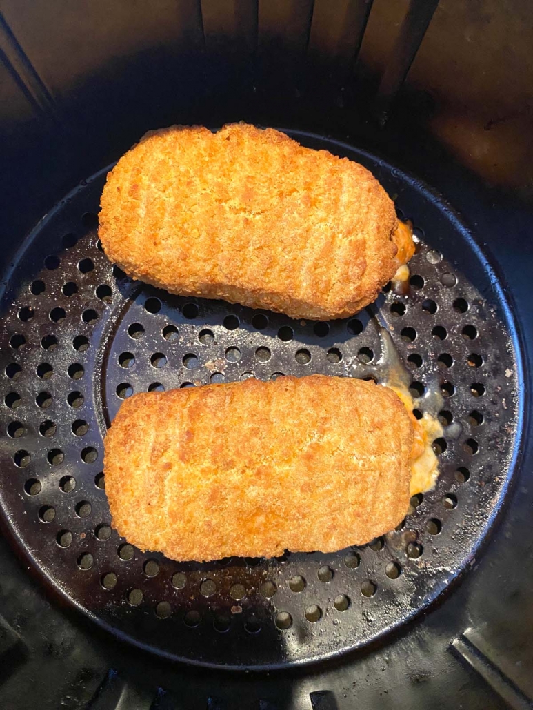 close up of air fryer chicken parmesan