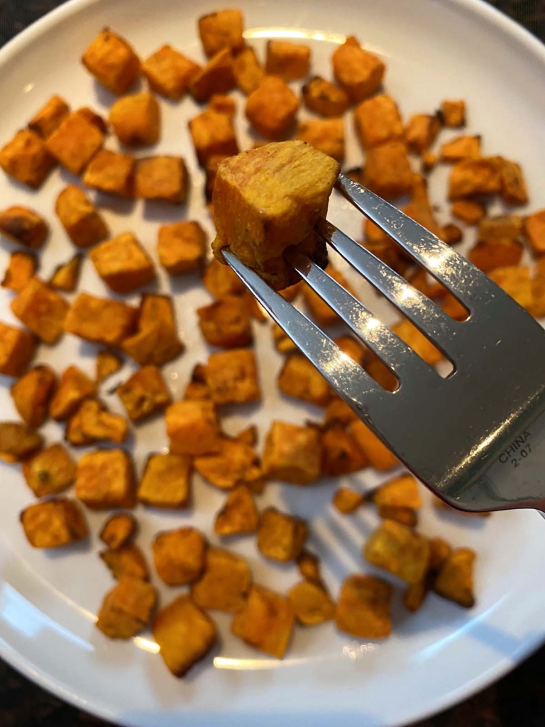 Air Fryer Frozen Sweet Potato Cubes