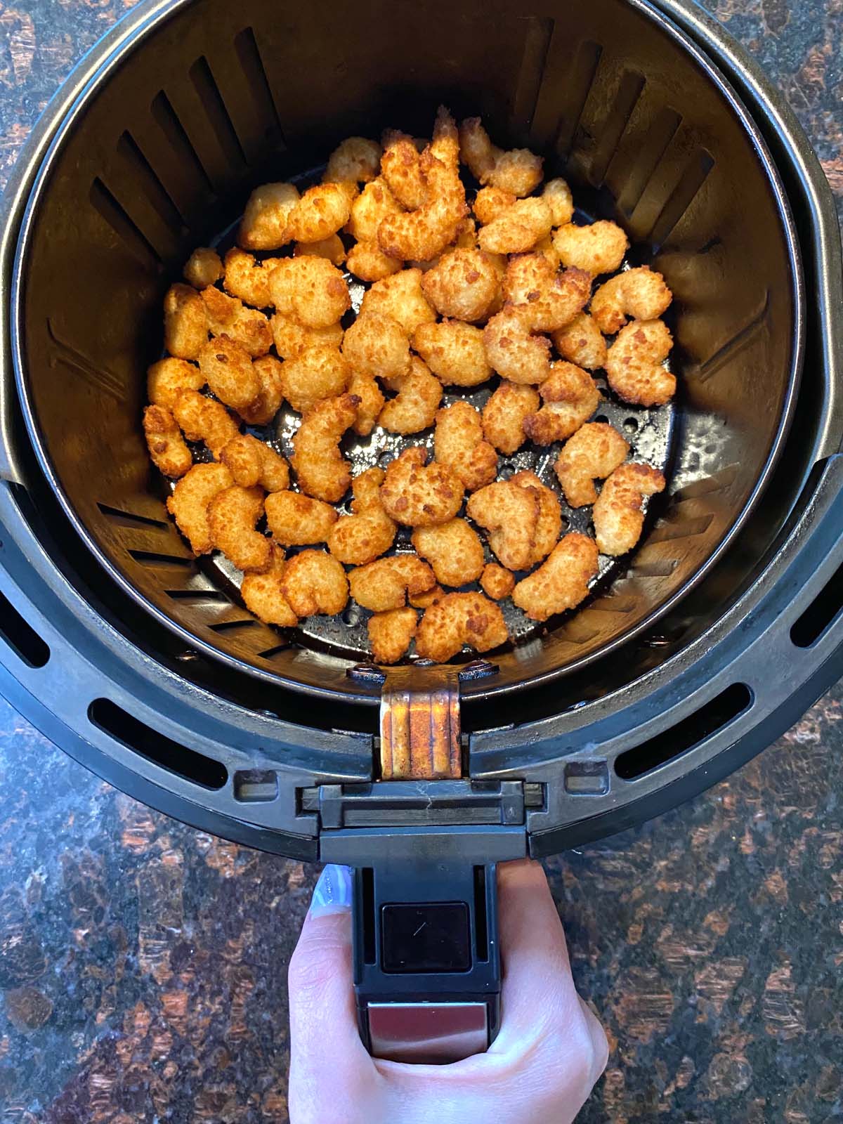 Air Fryer Frozen Popcorn Shrimp in 8-10 minutes