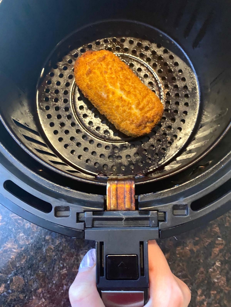 frozen chicken kiev in the air fryer basket