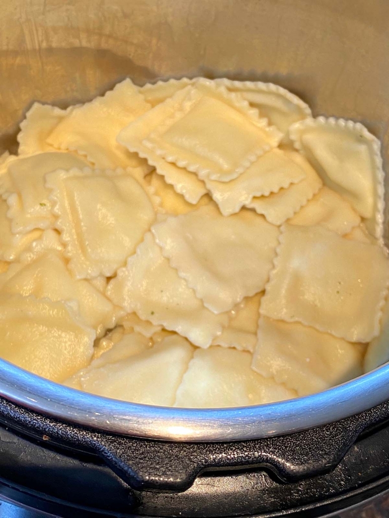 cooked ravioli inside instant pot