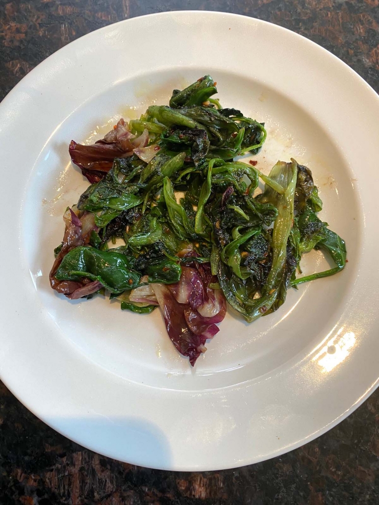plate of sauteed lettuce