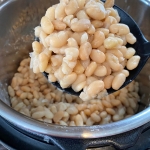 Cooked great northern beans in an Instant Pot.