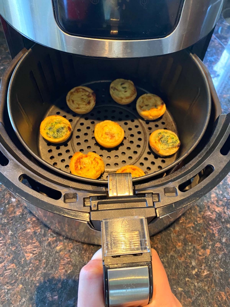 mini quiches in the air fryer basket