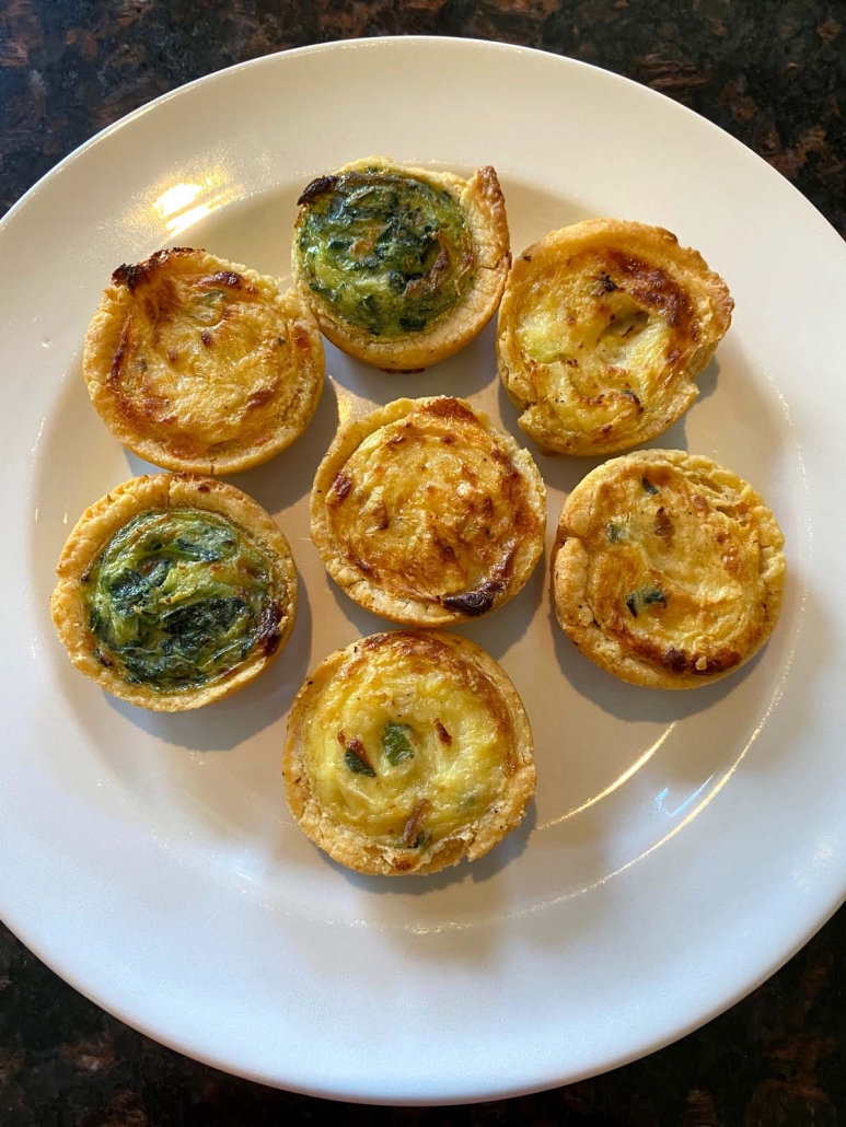 variety of mini quiches air fried on a plate