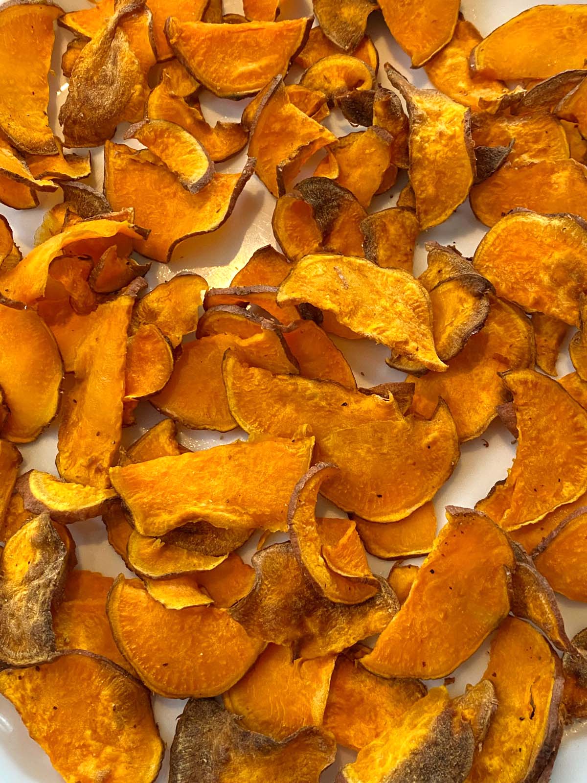 Air fried sweet potato chips.