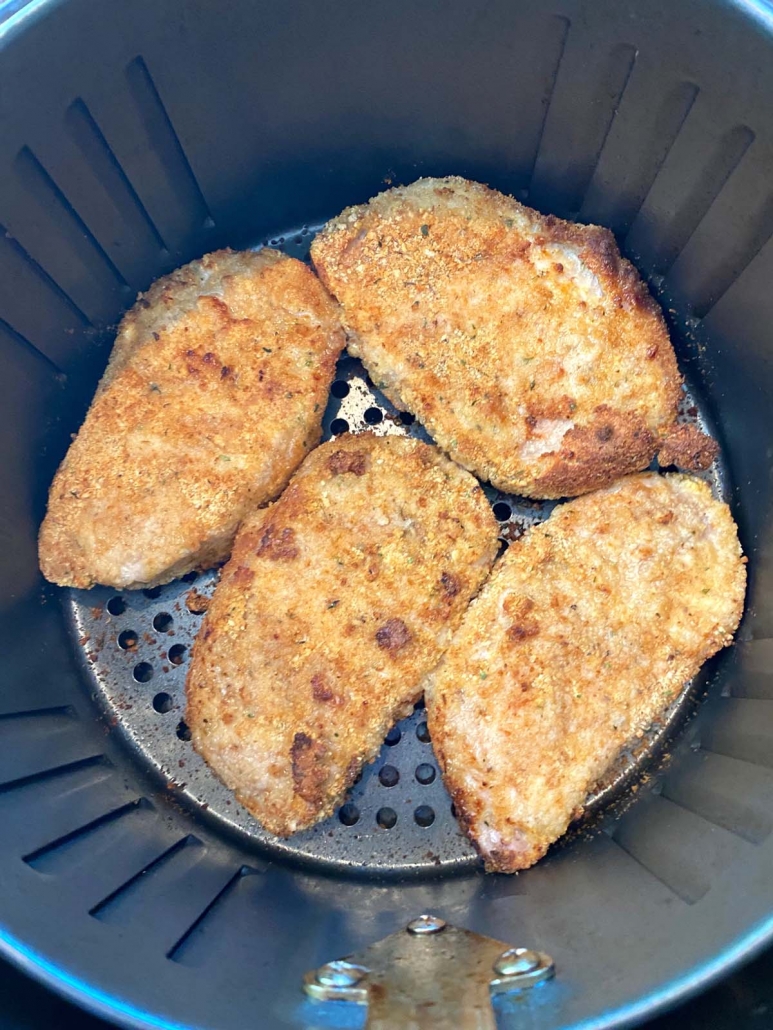 breaded pork chops in air fryer basket