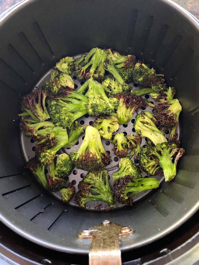 broccoli in air fryer basket