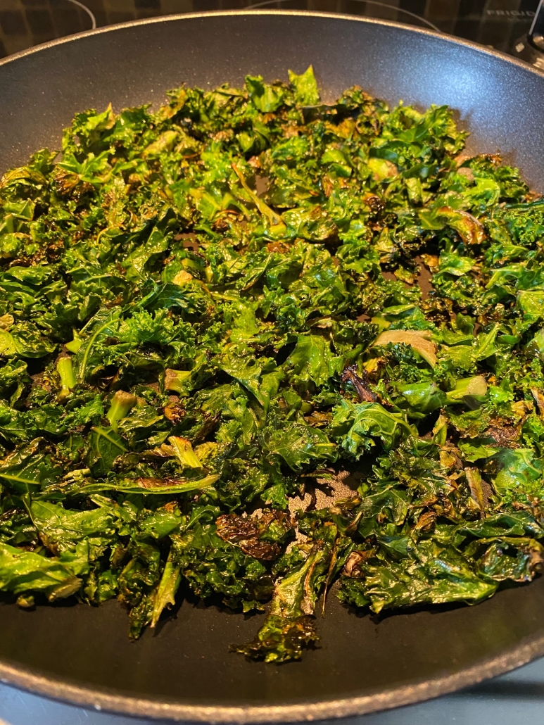 crispy pan fried kale