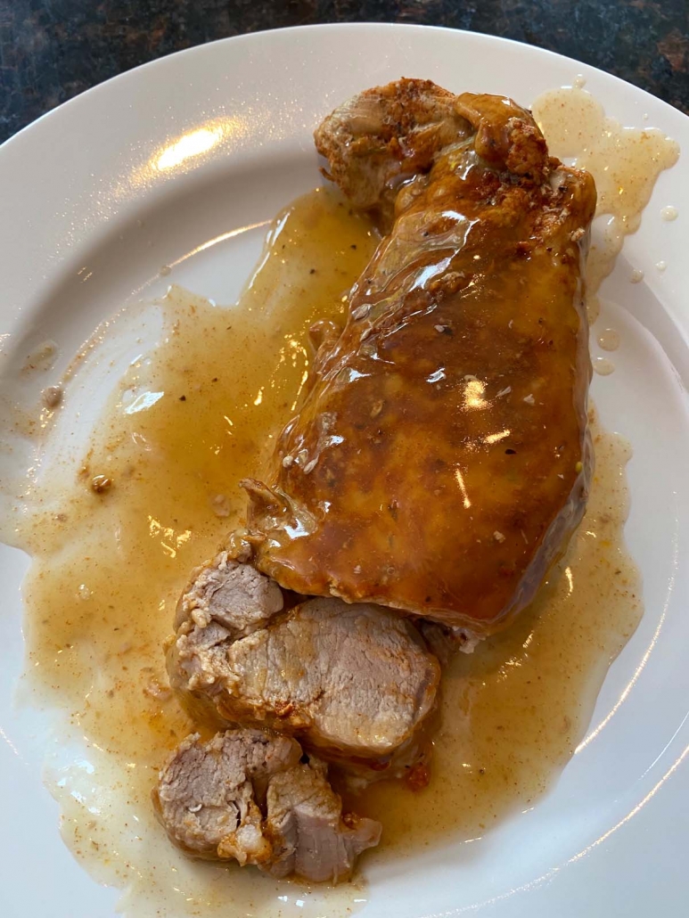 instant pot pork tenderloin with gravy sliced