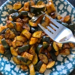 Plate of spicy zucchini.