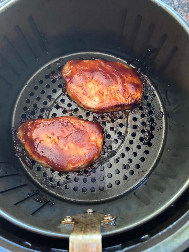 bbq pork chops in air fryer basket