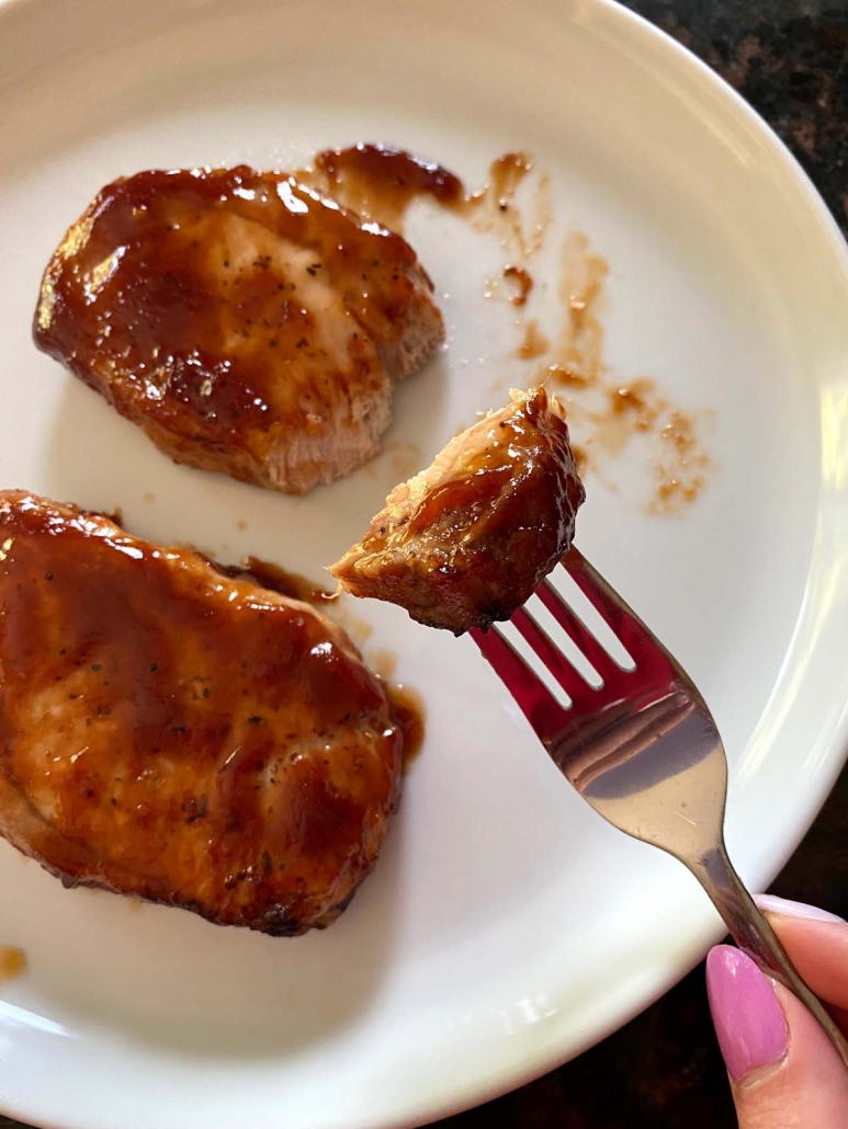 bbq pork chops on a plate