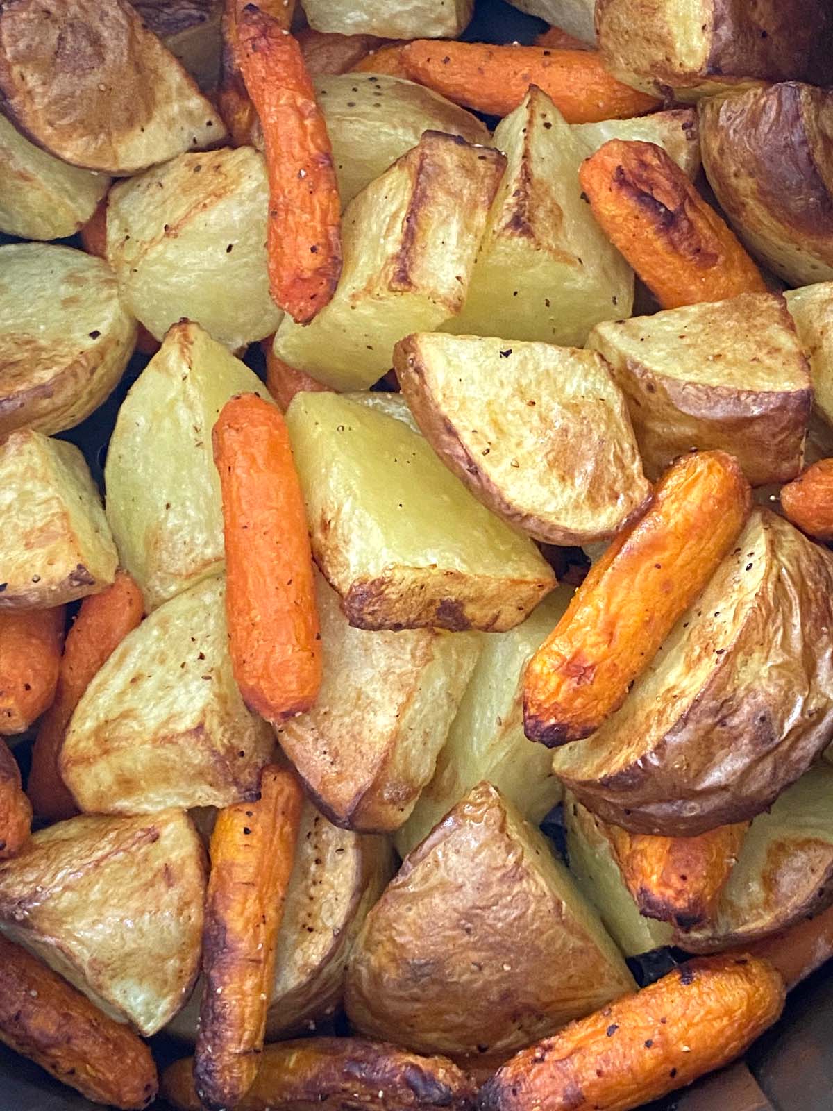 Roasted potatoes and carrots.