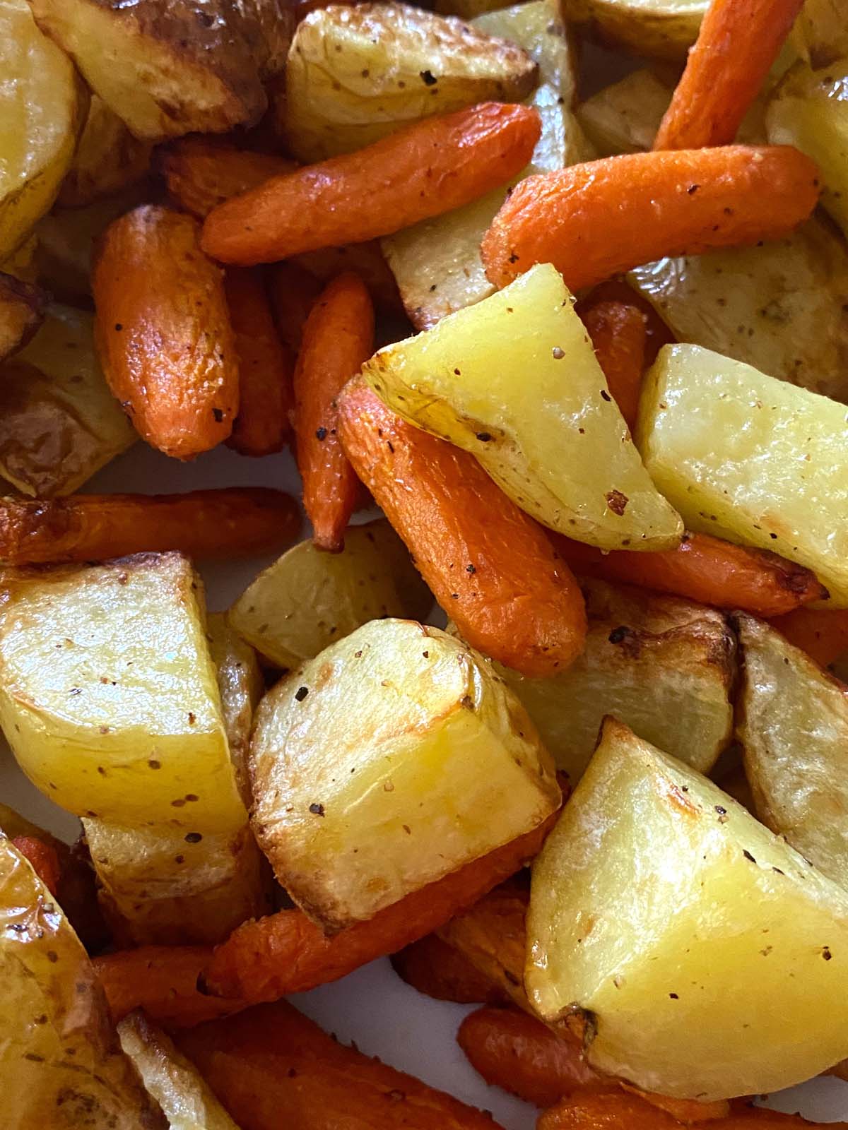 Roasted potatoes and carrots.