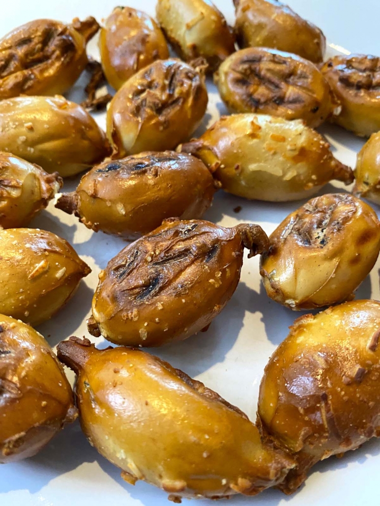 plate of cooked air fryer pretzel bites