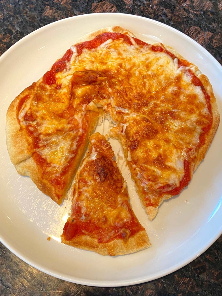 air fryer pizza on a plate