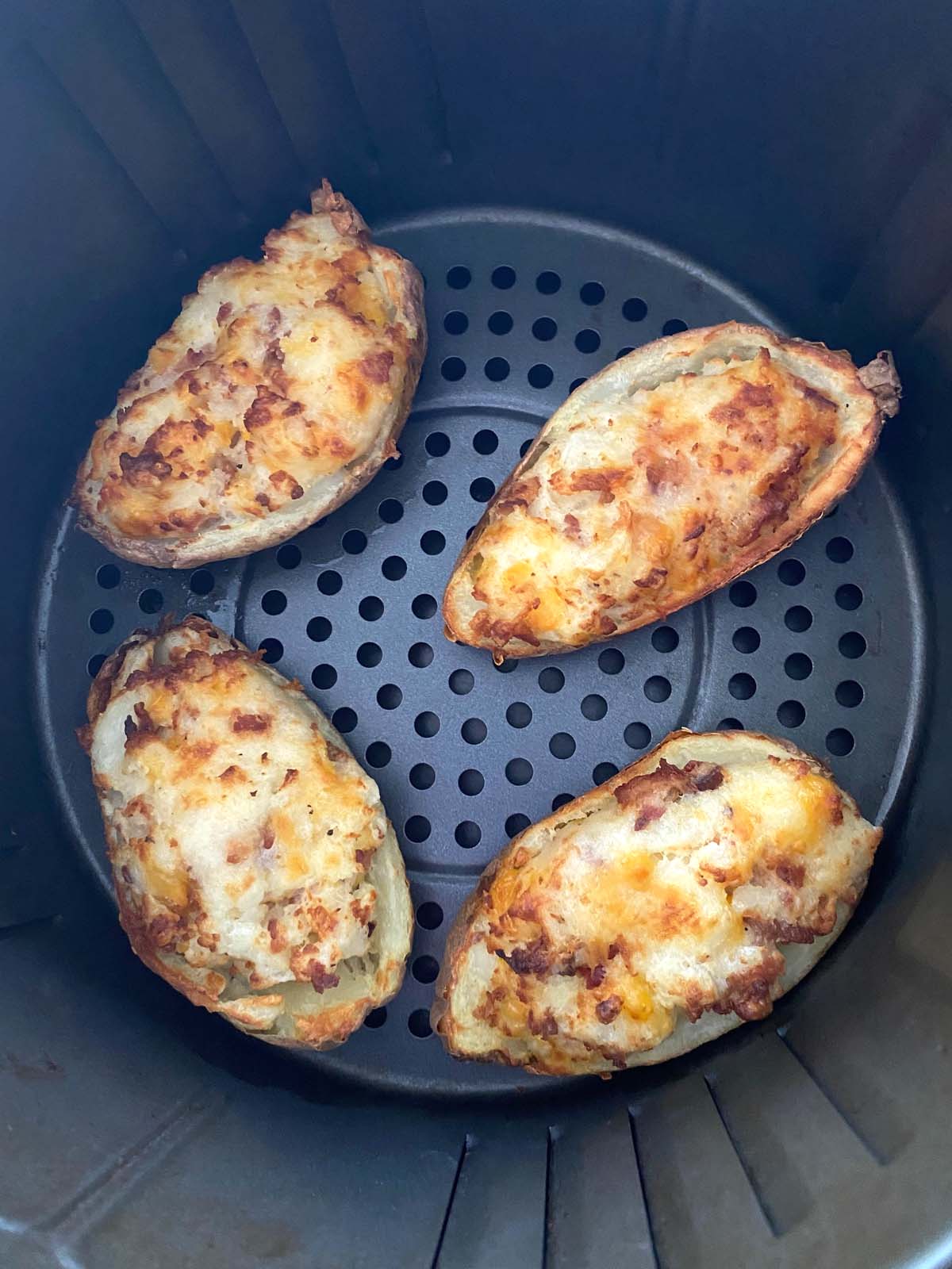 Twice baked potatoes in an air fryer.