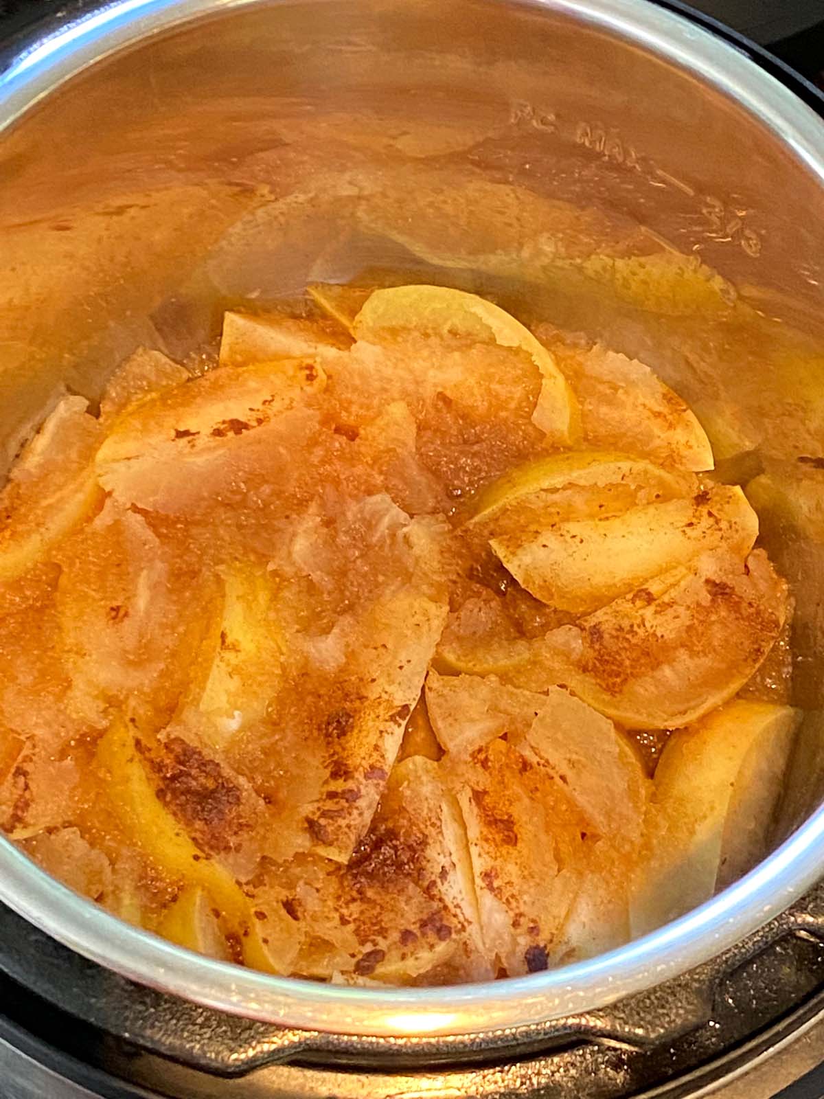 Cooked cinnamon apples in an Instant Pot.