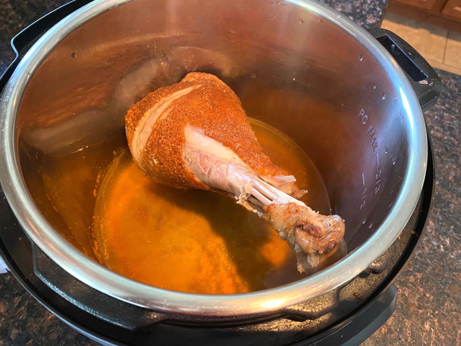 Turkey leg in an Instant Pot.