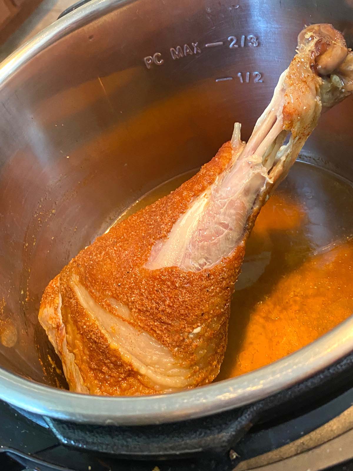 Turkey leg in an Instant Pot.